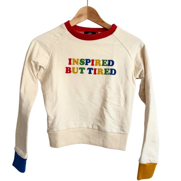 Valfre | Inspired But Tired Crewneck Cotton Sweatshirt Size XS - Picture 1 of 4